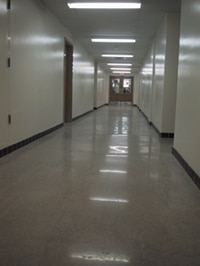 polished, restored concrete floor